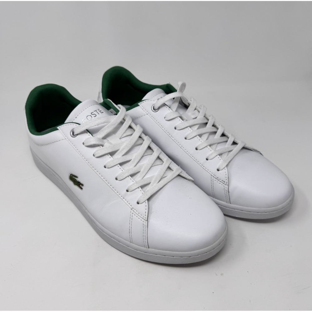 Lacoste Sneakers Men's Size 11 White Green Hydez Leather Lace Up Casual Preppy